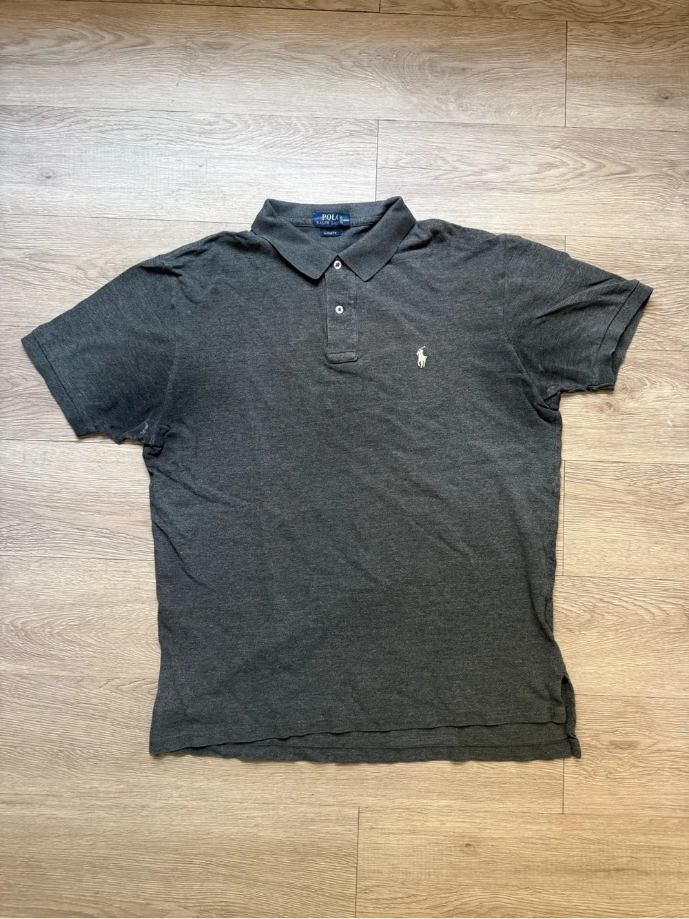 Ralph Lauren Men's Heather Charcoal Polo with Embroidered Pony
